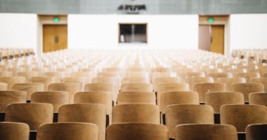 Empty chairs in an auditorium